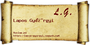 Lapos Györgyi névjegykártya
